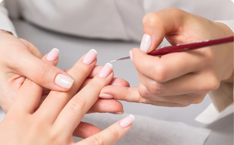 Professional nail care in progress